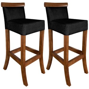 Kit Banqueta para Cozinha Americana 2 Unidades Bistro Balcao com Encosto Estofada Gourmet Qualidade