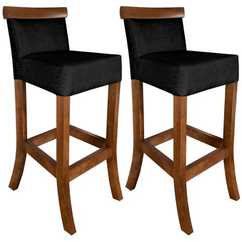 Kit Banqueta para Cozinha Americana 2 Unidades Bistro Balcao com Encosto Estofada Gourmet Qualidade