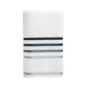 Toalha Banho Lumina Karsten Branco Cinza 70X140Cm Algodão