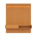 Ver imagem 2 de Painel Ripado para TV até 75 Polegadas MDF 187cmx219cm Nicho e Prateleira com Led Vitoria Regia YesCasa Marrom Nature