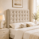 Ver imagem 4 de Cabeceira Ana Estofada Veludo p/ Cama Box Casal King 195cm Quarto