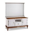 Ver imagem 1 de Conjunto Rack 60811m + Painel 50505 para Sala Pés Luiz Xv 1 Gaveta 2 Portas - Branco/imbuia