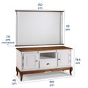 Ver imagem 6 de Conjunto Rack 60811m + Painel 50505 para Sala Pés Luiz Xv 1 Gaveta 2 Portas - Branco/imbuia