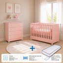 Ver mais imagens de Kit Quarto de Bebê Doce Sonho com Berço Mini Cama Cômoda com Trocador e Colchão D18 130x70 Movellu