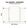 Portão Pet Seguraça Proteção Crianças Cachorros 129 a 134 Cm:branco - 3