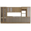 Ver imagem 2 de Armário de Cozinha Modulada Completa 08 Peças 4,00m Botanic Kappesberg - Nogueira/fendi