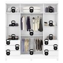 Ver imagem 3 de Guarda Roupa Casal Roma 4 Portas com Espelho Branco Brilho - Demobile