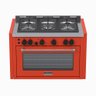 Fogao de Embutir 5 Bocas Venax Temis Vermelho Gas Glp 127 V - 1