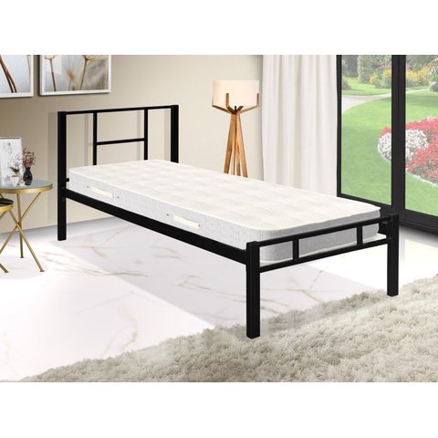 Cama de Solteiro em Aço:preto