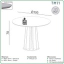 Ver mais imagens de Conjunto Mesa de Jantar Redonda 4 Cadeiras Enconto Tela 100% Mdf Branco/bege Dalla Costa