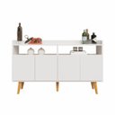Ver imagem 2 de Buffet Intense 4 Portas 2 Nichos Retrô Sala e Escritório - Branco