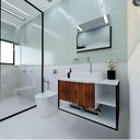 Ver imagem 2 de Betel Kit Espelheira+balcao Branco C/ Ripado 800x470x450 - Gabinetto