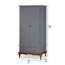 Ver imagem 5 de Guarda Roupa Solteiro 2 Portas 1 Gaveta 60406 Linz Móveis - Cinza/Imbuia