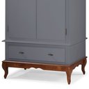 Ver imagem 4 de Guarda Roupa Solteiro 2 Portas 1 Gaveta 60406 Linz Móveis - Cinza/Imbuia