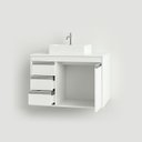Ver imagem 3 de Gabinete de Banheiro com Pia e Gavetas Pérola 80cm Montado Fimap Branco