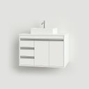 Ver imagem 2 de Gabinete de Banheiro com Pia e Gavetas Pérola 80cm Montado Fimap Branco