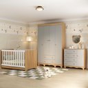 Ver imagem 1 de Quarto de Bebê Completo com Berço Americano 3 em 1 Dengo Multimóveis Mp4584 Madeirado/off White