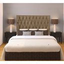 Ver imagem 1 de Cabeceira Cama Box King Estofada França 195 Cm Suede Bege Nude
