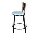 Ver imagem 4 de Banqueta Baixa Para Cozinha Ratan Cappuccino Preta Estofado Floral Floral