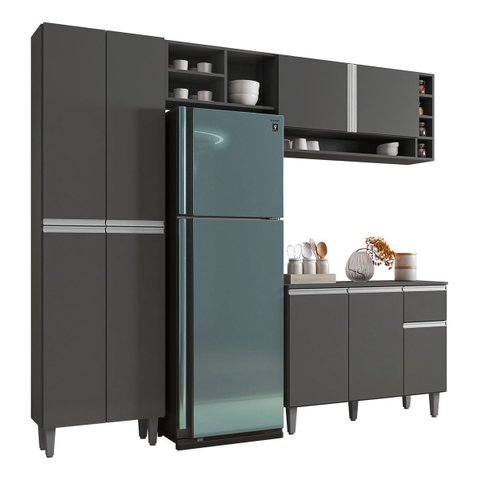 Cozinha Mod. Completa Vanessa 230cm C/ Armário Aéreo Ajl