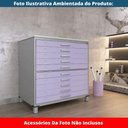 Ver imagem 2 de Mapoteca 10 Gavetas Pandin 120 Cm (larg) Inmetro Tampo Mdp Branco Estrutura Aço Cinza Gavetas Lilá