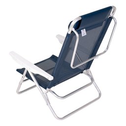 Cadeira de Praia Reclinável Alumínio com Almofada Mor Summer Cor Azul - 9