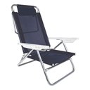Ver imagem 1 de Cadeira de Praia Reclinável Alumínio com Almofada Mor Summer Cor Azul
