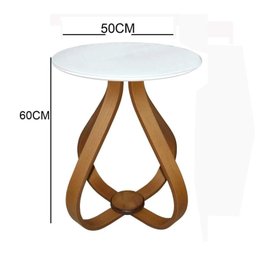 Mesa Lateral Bella 50x60cm (pé Cebola) Vidro - 2