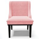 Ver imagem 7 de Poltrona Decorativa Base Fixa de Madeira Firenze Suede Rosa Bebê/Preto - Gran Belo
