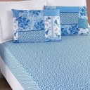 Ver mais imagens de Colcha + Jogo de Cama Bouti Estampado Casal 06 Peças 100% Poliéster - Azul Sereno