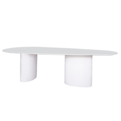 Mesa de Jantar Orgânica Duo 180x100cm Laqueada Branca Modelar Moveis Mesa de Jantar Orgânica Laquead