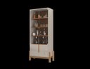 Ver imagem 2 de Cristaleira 2 Portas C/ Prateleiras para Vinhos e Taças Luna Off-white/cedro