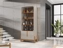 Ver imagem 1 de Cristaleira 2 Portas C/ Prateleiras para Vinhos e Taças Luna Off-white/cedro