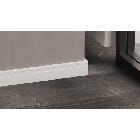 Kit 14 Barras - 29,40 Metros Rodapé 07 cm em MDF Branco