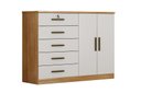 Ver imagem 3 de Cômoda para Quarto com Sapateira 5 Gavetas - Seul-cumaru/fendi - Móveis Novo Horizonte