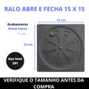Ver imagem 4 de Ralo Grelha Quadrado Preto 15x15 Abre e Fecha Black Inox 201