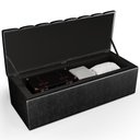 Ver imagem 6 de Calçadeira Recamier Baú Para Cama De Casal Dália 140x50 Cm W01 Couríssimo Preto - Lyam Decor