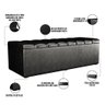 Calçadeira Recamier Baú Para Cama De Casal Dália 140x50 Cm W01 Couríssimo Preto - Lyam Decor - 4