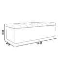Ver imagem 5 de Calçadeira Recamier Baú Para Cama De Casal Dália 140x50 Cm W01 Couríssimo Preto - Lyam Decor