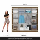 Ver imagem 3 de Guarda Roupa Casal 8 Portas Natasha Boreal/preto - Móveis Arapongas Boreal/preto Fosco