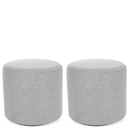 Ver imagem 1 de Kit 02 Puff Perse Redondo 40cm Decorativo Tecido Linho Puffe Banqueta