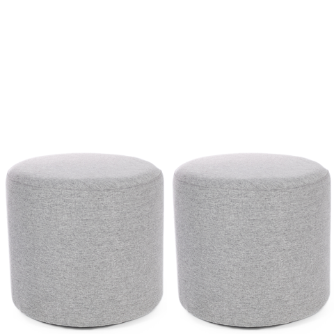 Kit 02 Puff Perse Redondo 40cm Decorativo Tecido Linho Puffe Banqueta