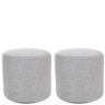 Kit 02 Puff Perse Redondo 40cm Decorativo Tecido Linho Puffe Banqueta - 1