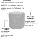 Ver imagem 5 de Kit 02 Puff Perse Redondo 40cm Decorativo Tecido Linho Puffe Banqueta