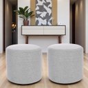 Ver imagem 1 de Kit 02 Puff Perse Redondo 40cm Decorativo Tecido Linho Puffe Banqueta
