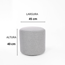 Ver imagem 3 de Kit 02 Puff Perse Redondo 40cm Decorativo Tecido Linho Puffe Banqueta