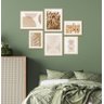 Kit 6 Quadros Decorativos Abstrato Boho Trigo Bege Minimalista - 2