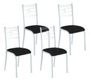 Ver imagem 1 de Kit 4 Cadeiras Paraty Corino Tempest Preto Tubo Branco