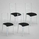 Ver imagem 3 de Kit 4 Cadeiras Paraty Corino Tempest Preto Tubo Branco