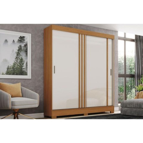 Guarda Roupa Casal 2 Portas 2 Gavs B353 Cinamomo/Of Wt Henn